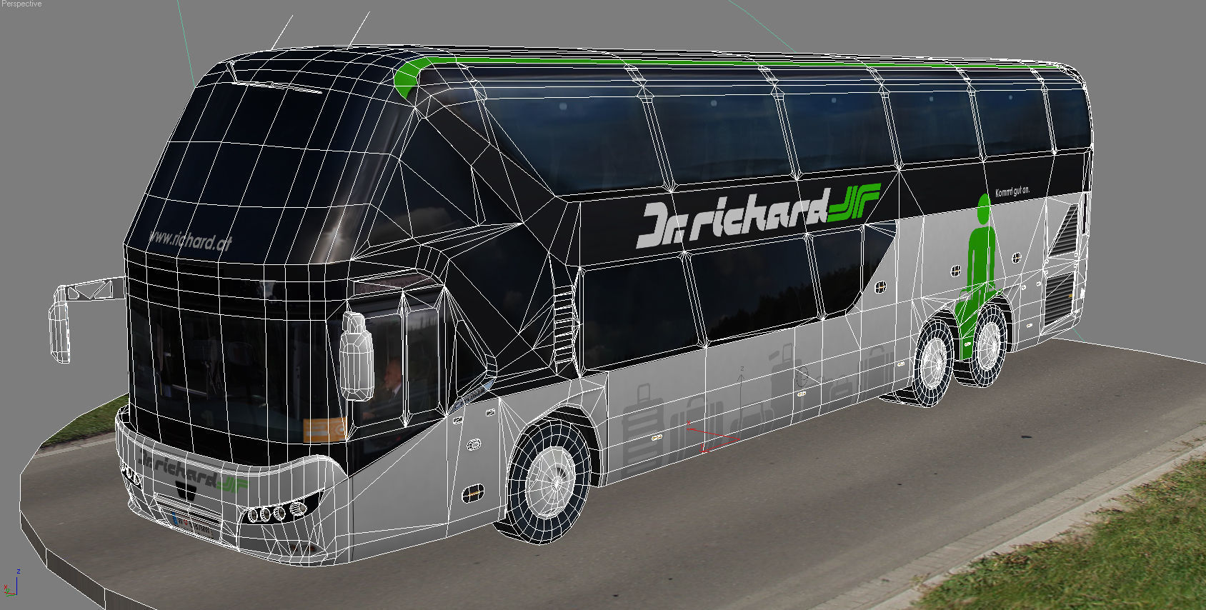 Neoplan Skyliner bus Dr Richard livery Low-poly 3D model_10
