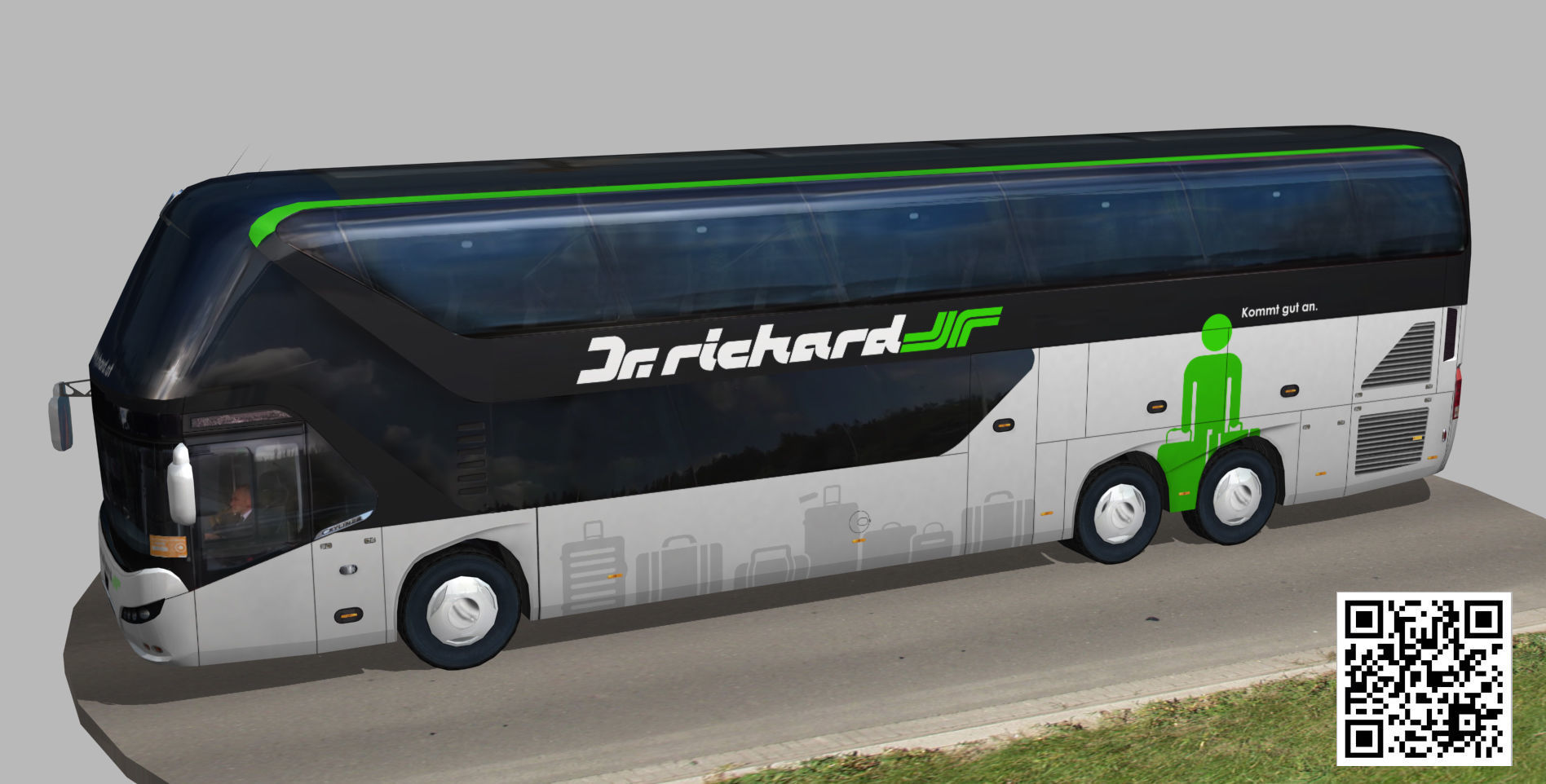 Neoplan Skyliner bus Dr Richard livery Low-poly 3D model_4
