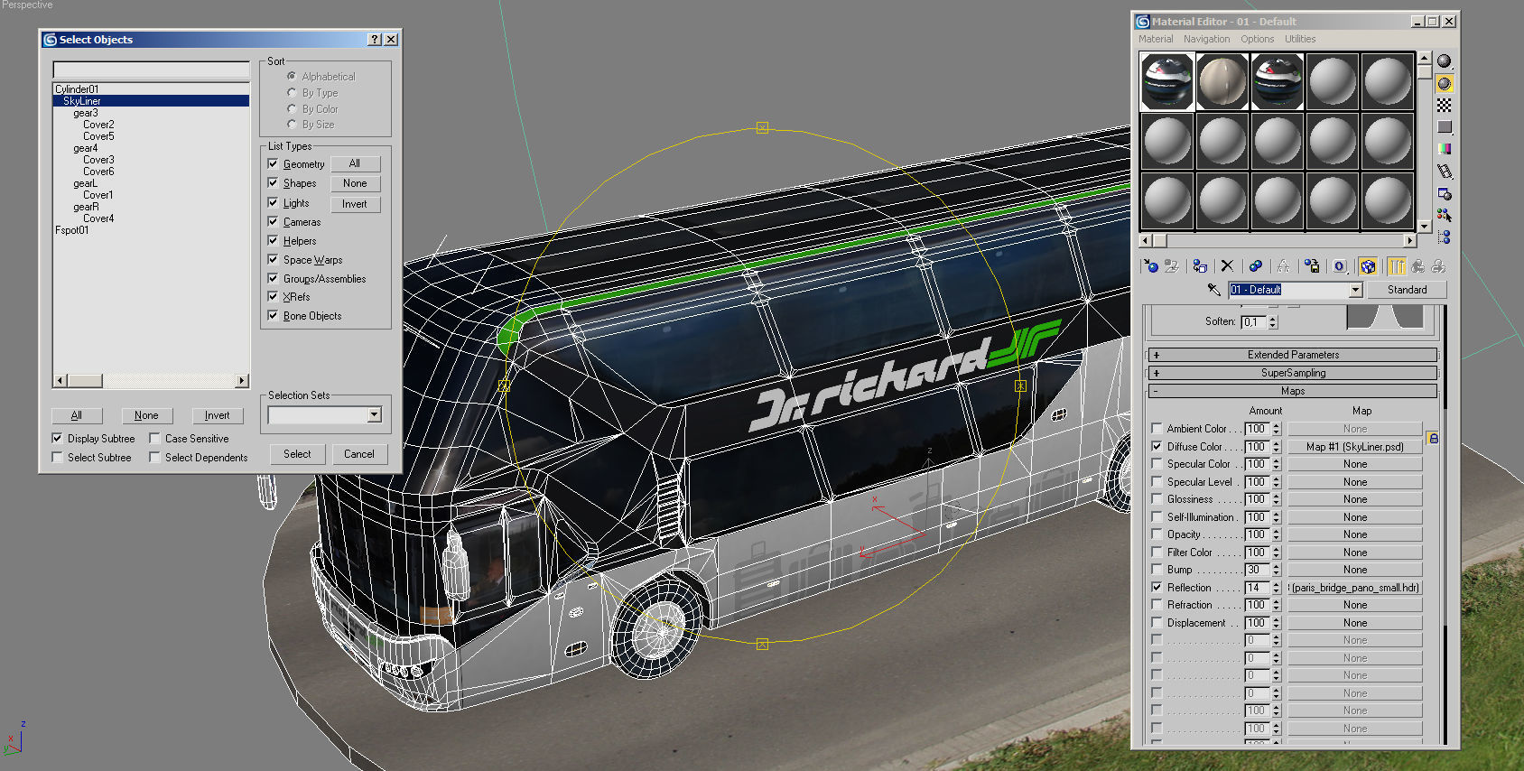 Neoplan Skyliner bus Dr Richard livery Low-poly 3D model_12