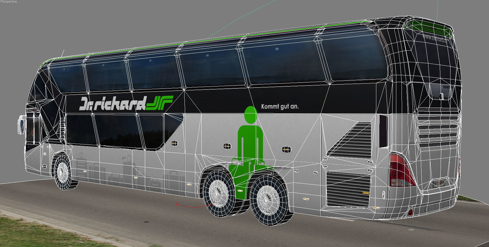 Neoplan Skyliner bus Dr Richard livery Low-poly 3D model_9
