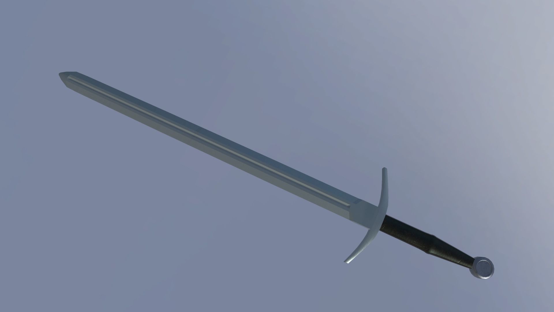 Medieval Bastard Sword Low-poly 3D model_2