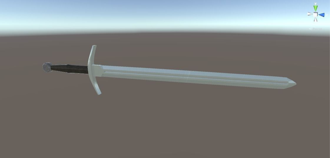 Medieval Bastard Sword Low-poly 3D model_3