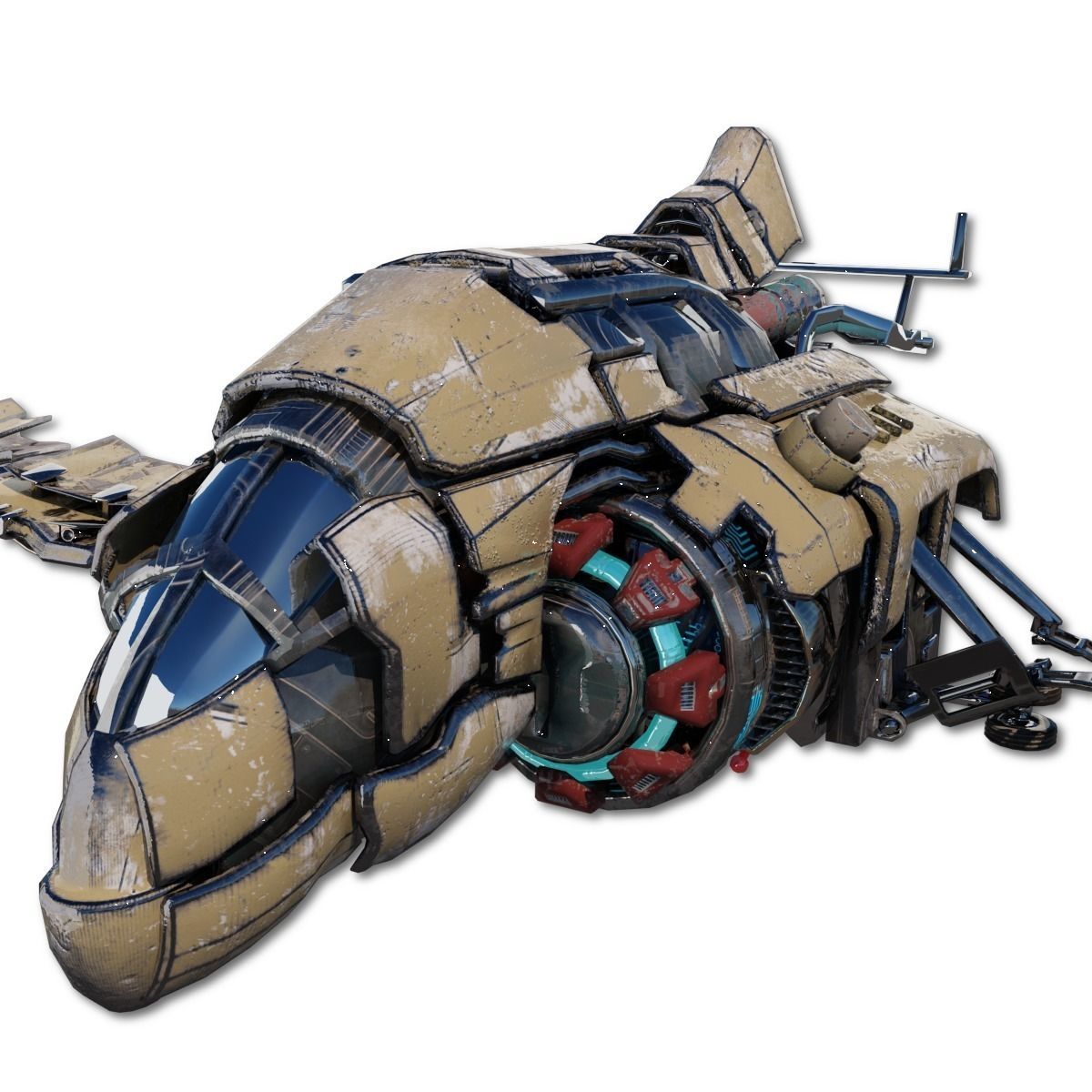 Heavy Spy Plane Low-poly 3D model_5