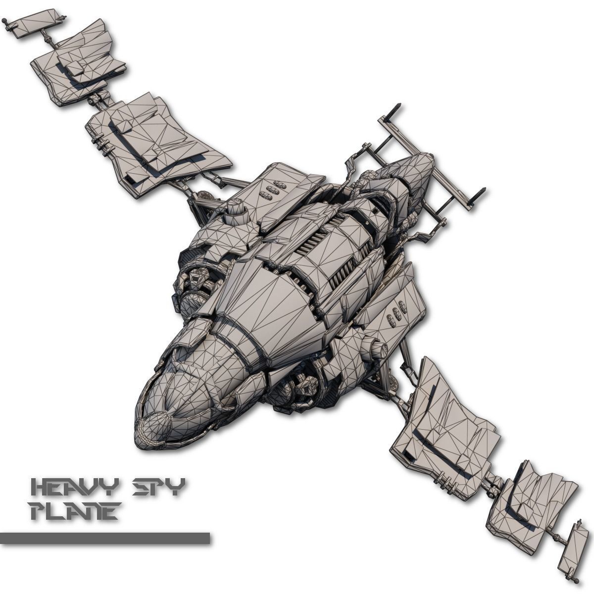 Heavy Spy Plane Low-poly 3D model_31