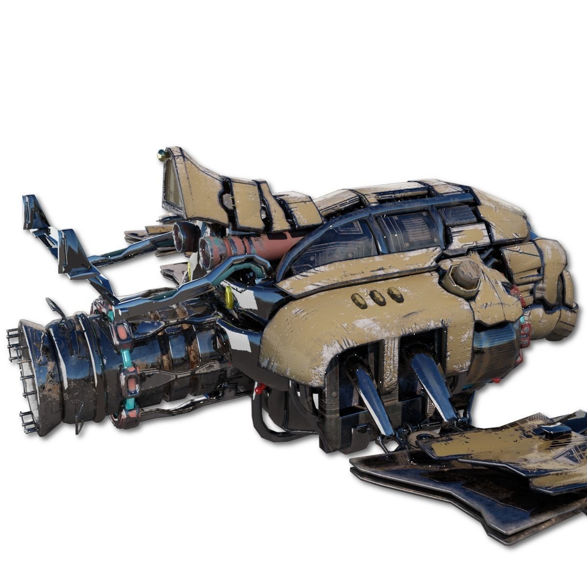 Heavy Spy Plane Low-poly 3D model_4