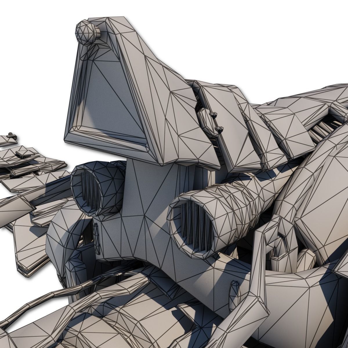 Heavy Spy Plane Low-poly 3D model_49