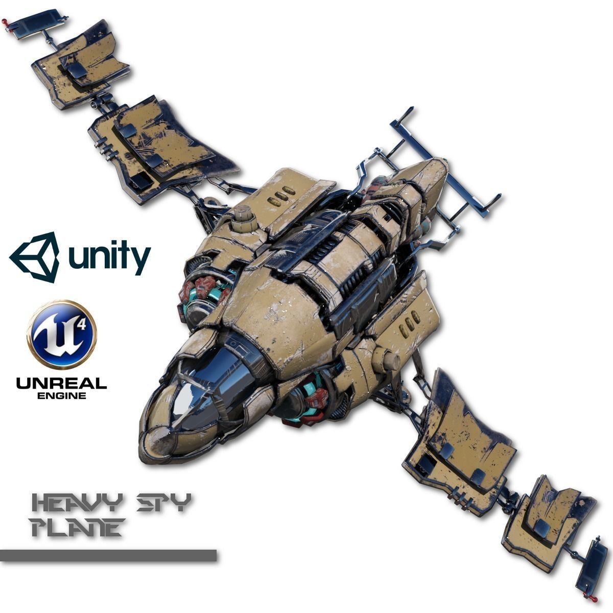 Heavy Spy Plane Low-poly 3D model_0