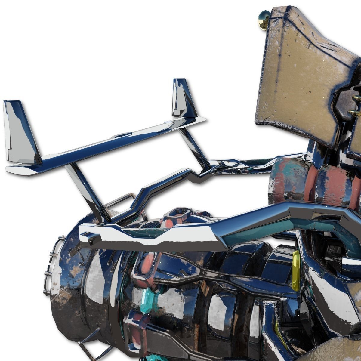 Heavy Spy Plane Low-poly 3D model_28