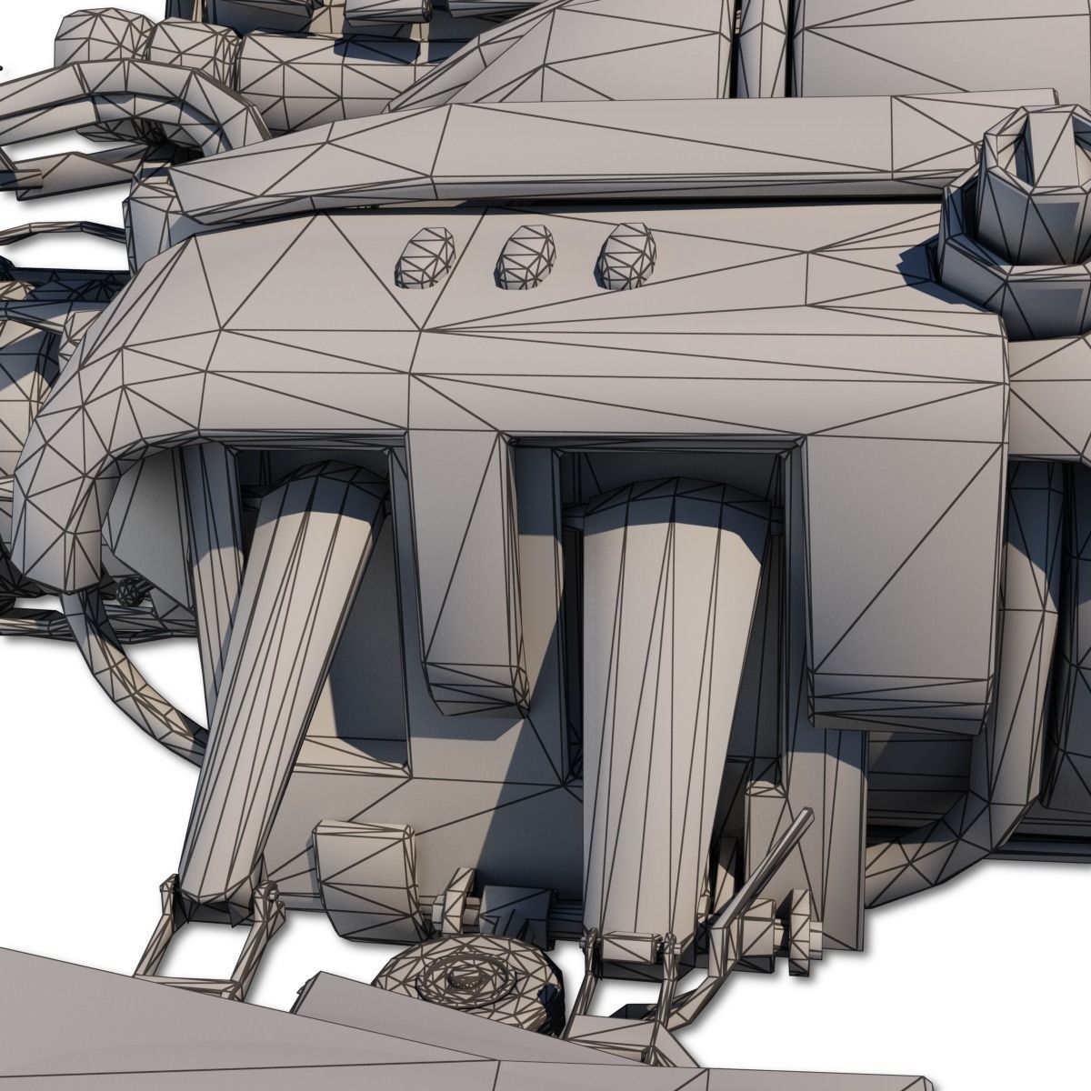 Heavy Spy Plane Low-poly 3D model_50