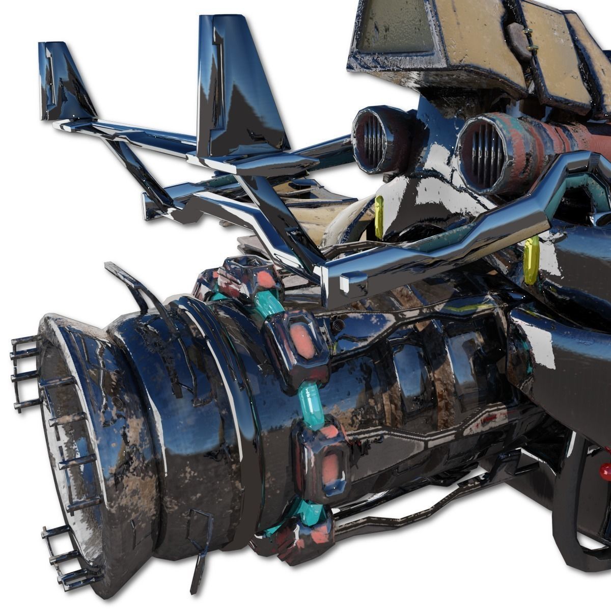 Heavy Spy Plane Low-poly 3D model_21