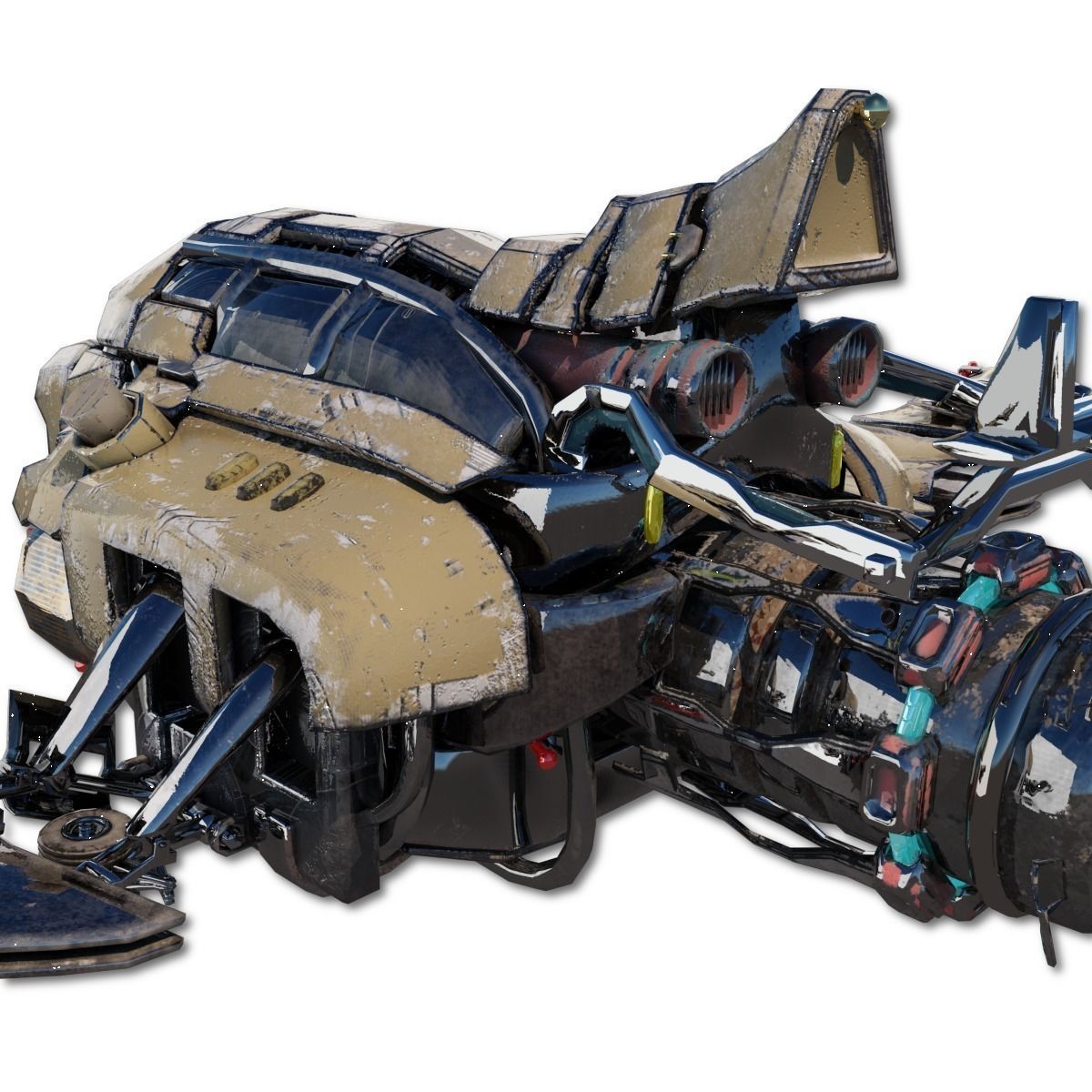 Heavy Spy Plane Low-poly 3D model_6