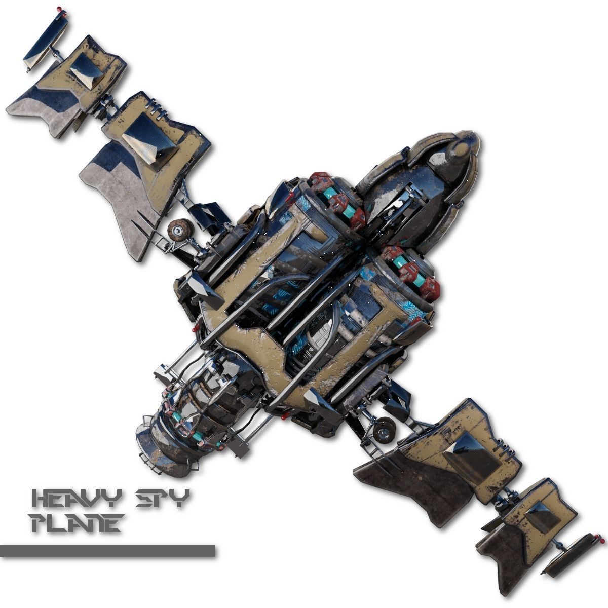 Heavy Spy Plane Low-poly 3D model_1