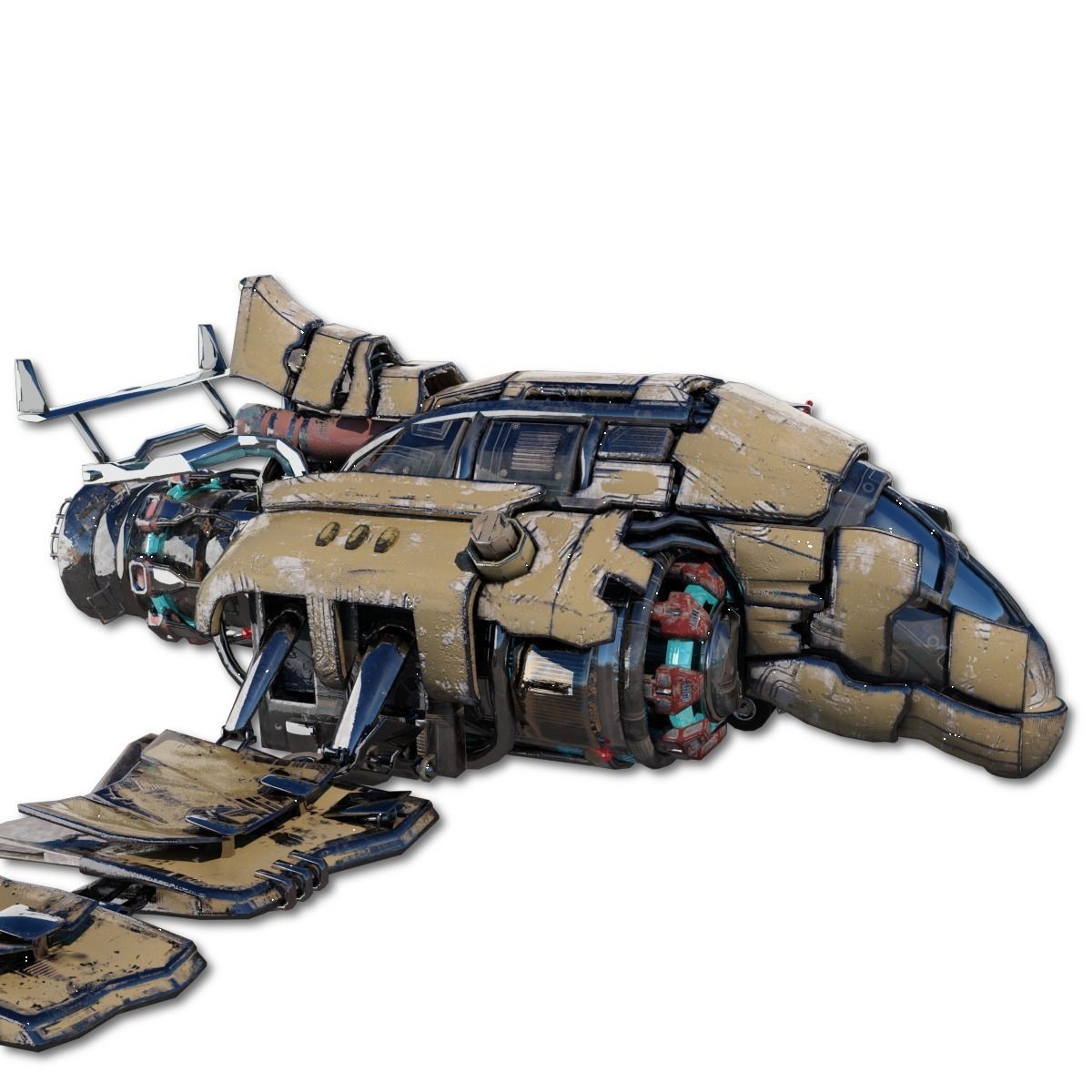 Heavy Spy Plane Low-poly 3D model_3