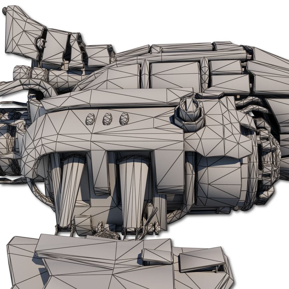 Heavy Spy Plane Low-poly 3D model_36