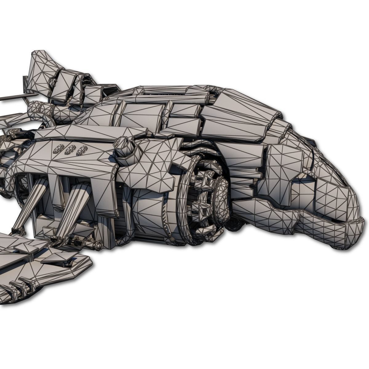 Heavy Spy Plane Low-poly 3D model_33