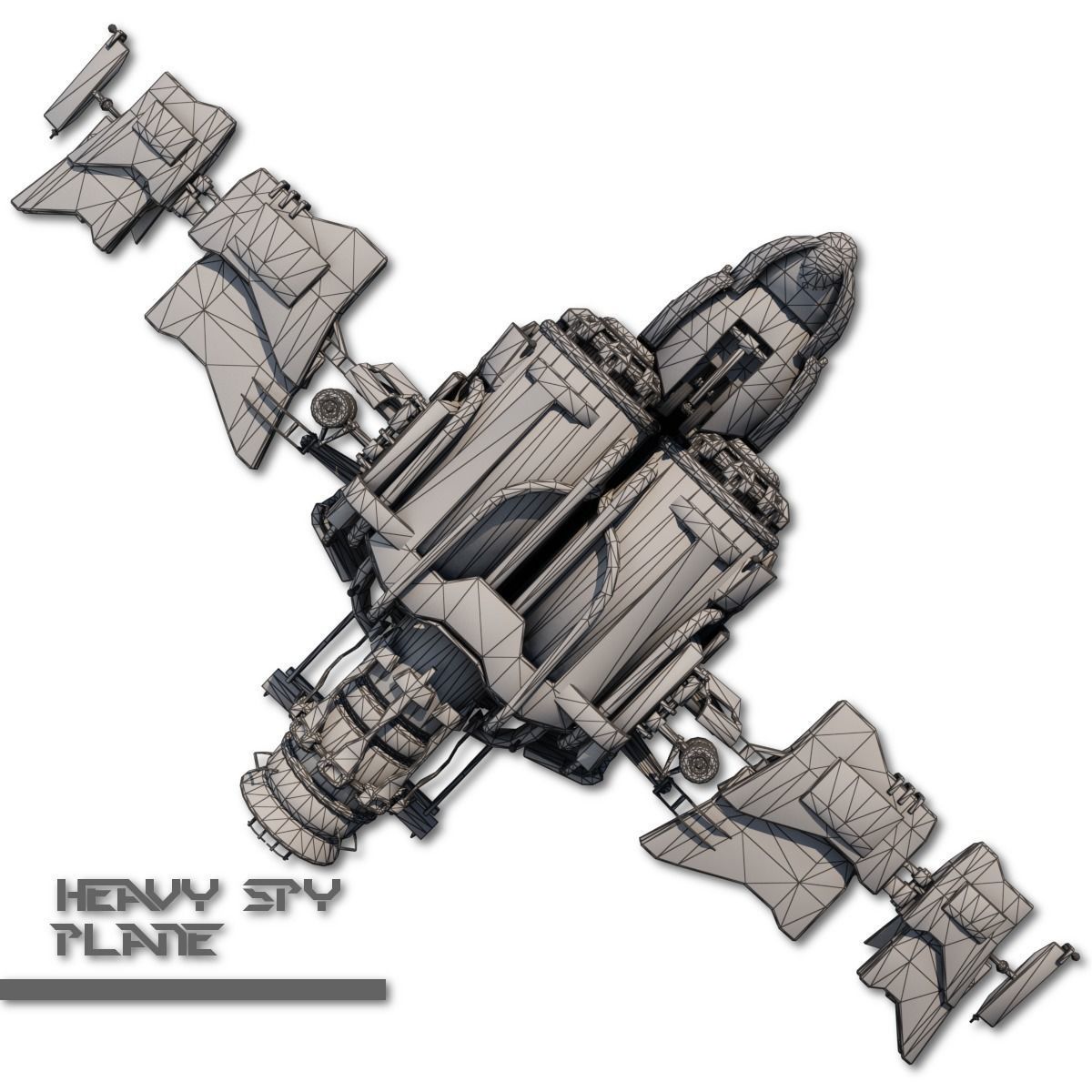 Heavy Spy Plane Low-poly 3D model_32