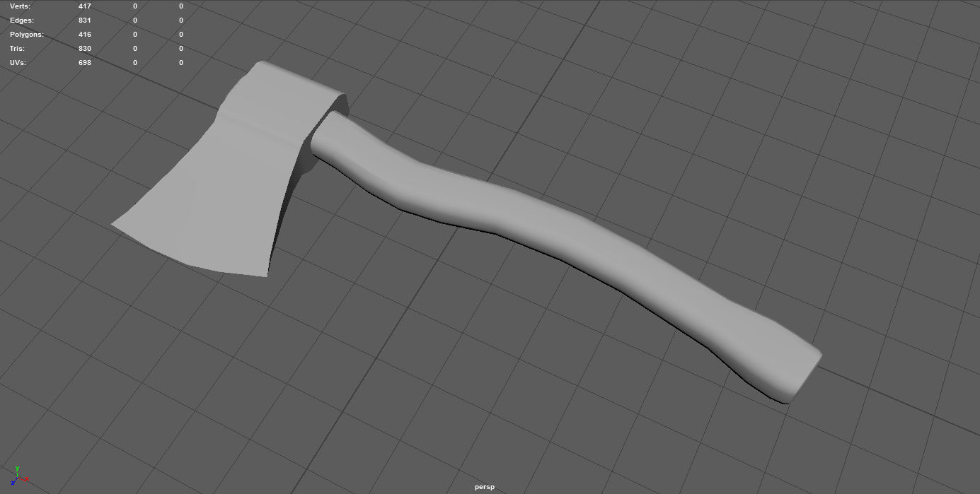 Realistic Axe Low-poly 3D model_10