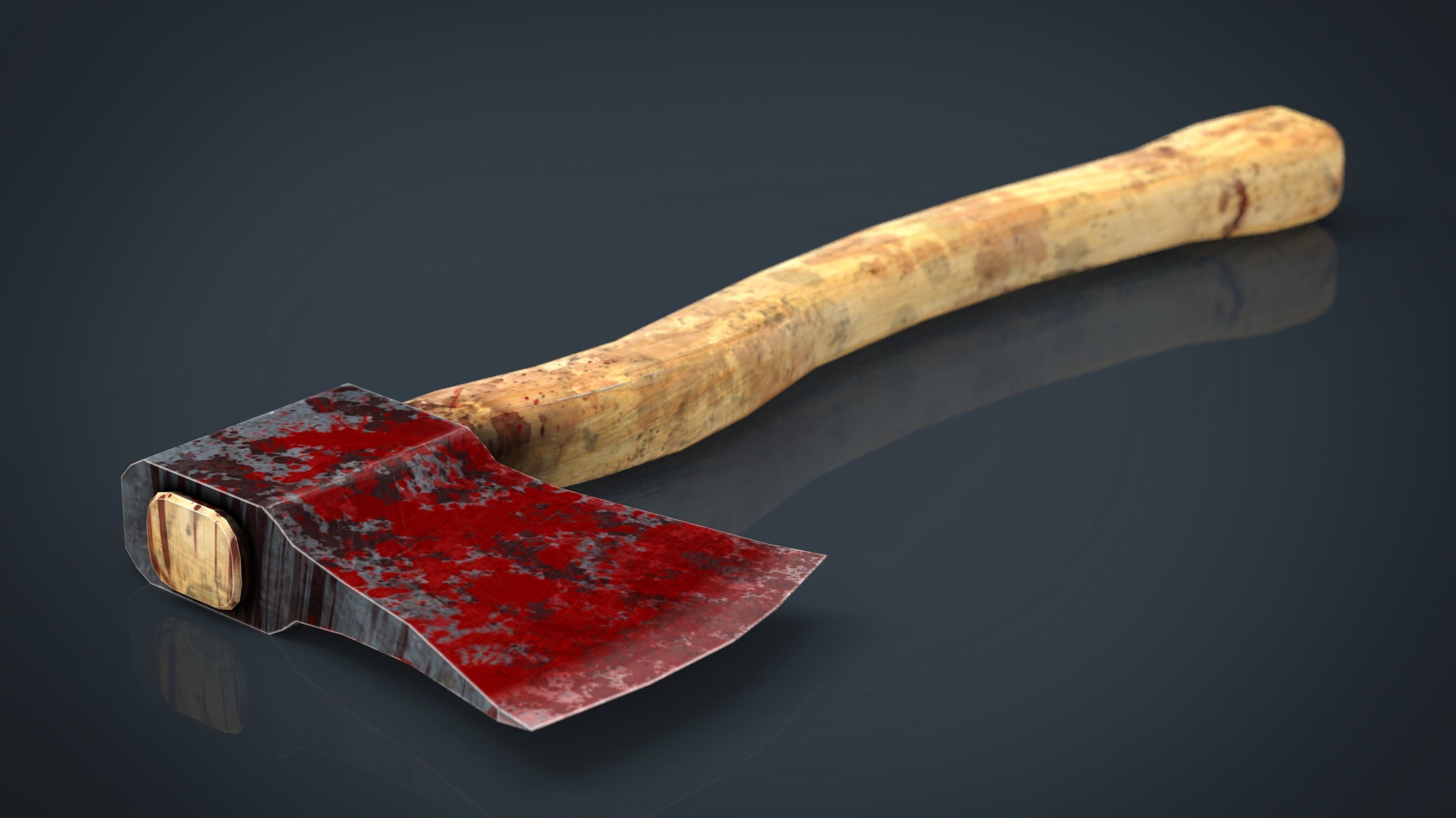 Realistic Axe Low-poly 3D model_8