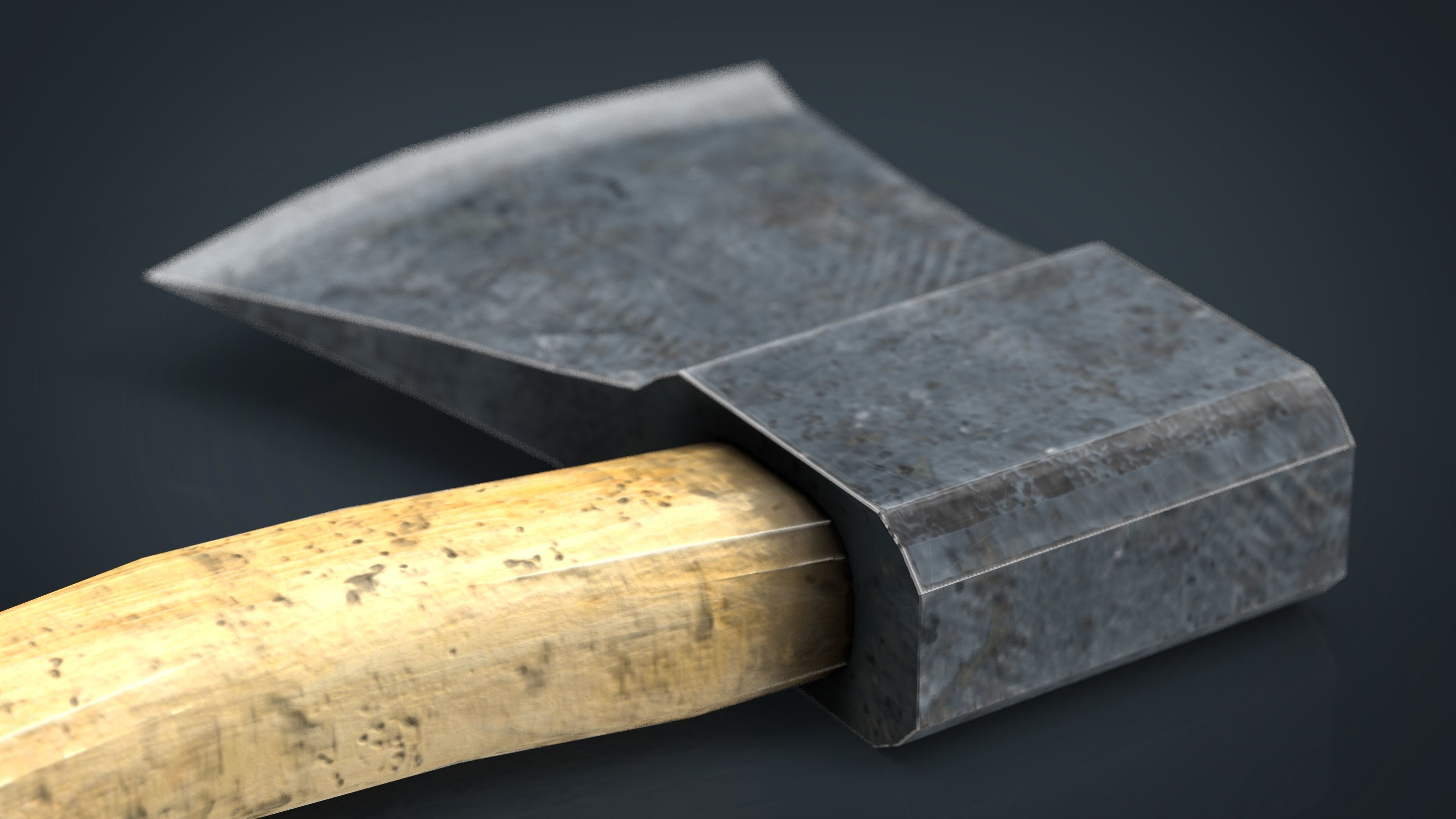 Realistic Axe Low-poly 3D model_5