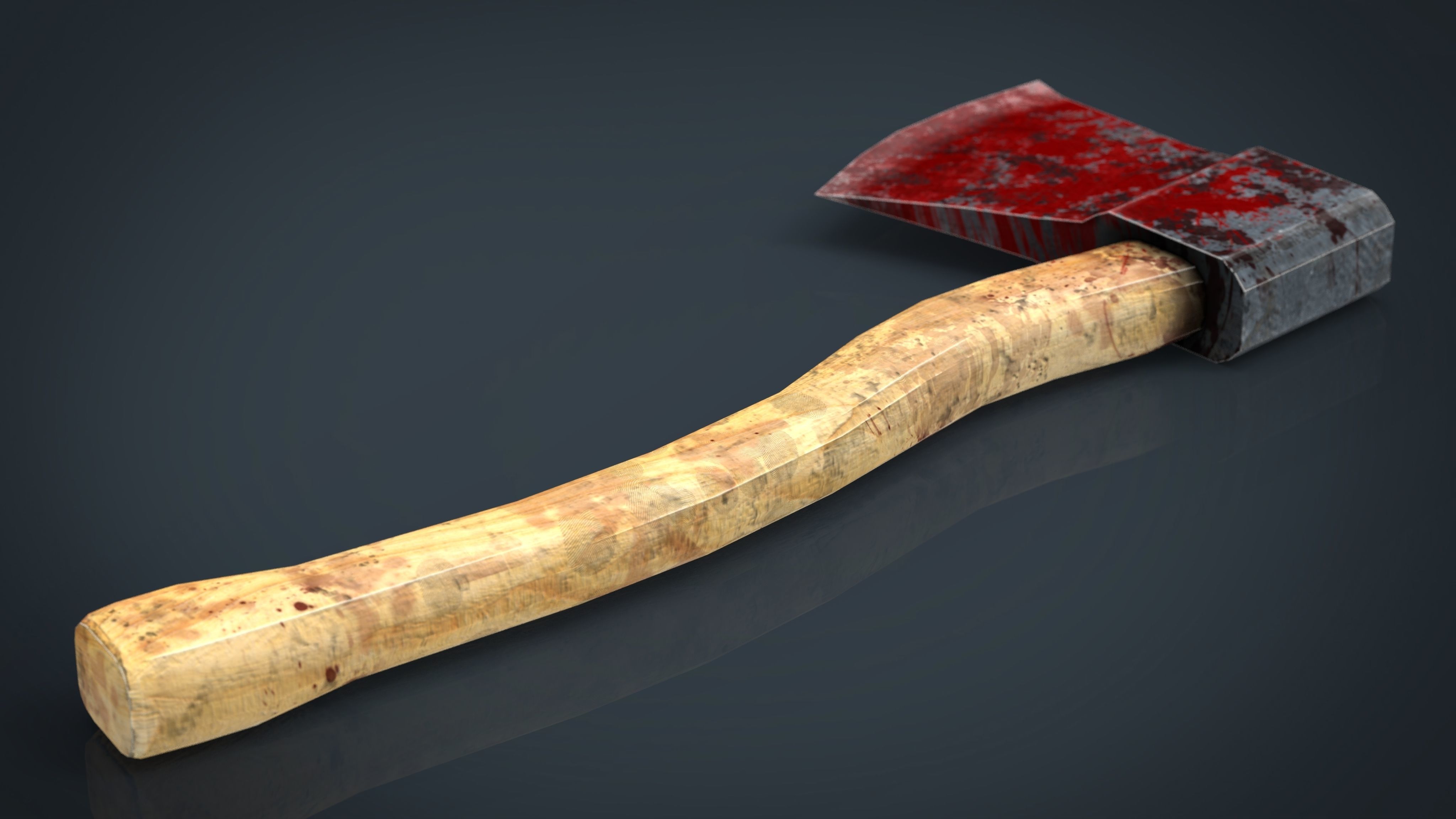 Realistic Axe Low-poly 3D model_4