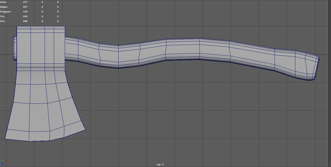 Realistic Axe Low-poly 3D model_15