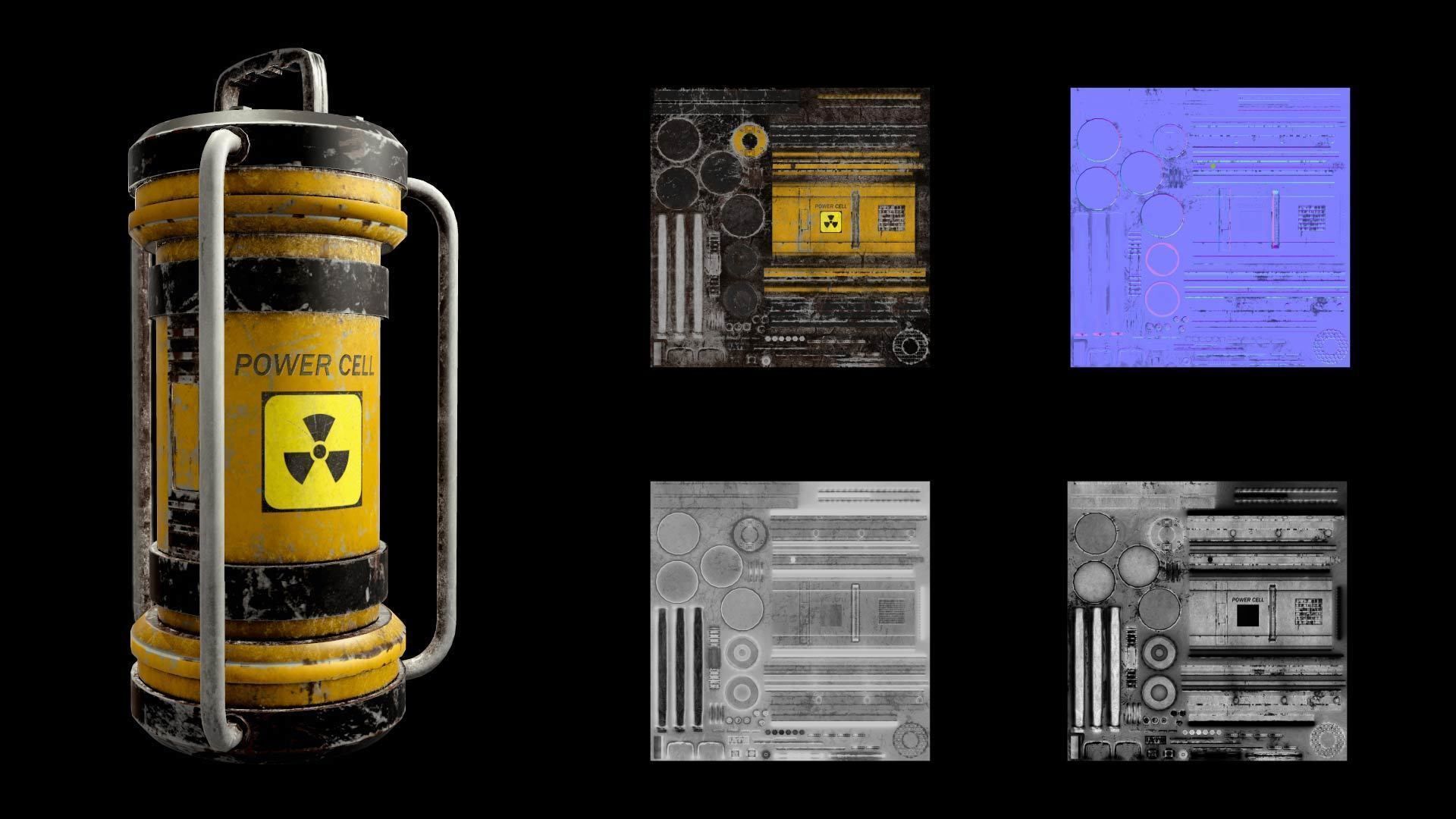 Sci-Fi power cell Low-poly 3D model_2