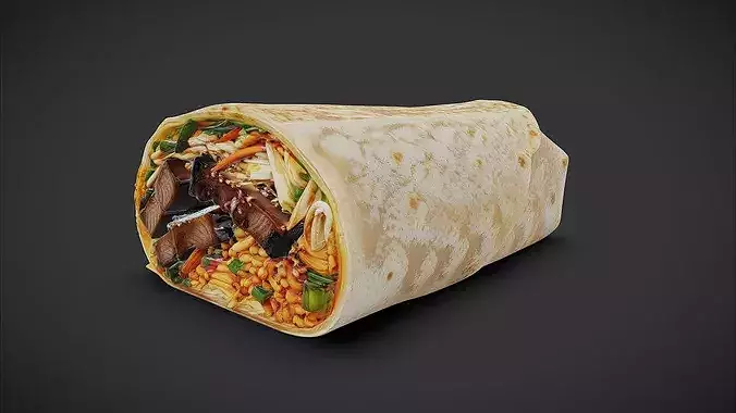 Korean BBQ Burrito 3D model
