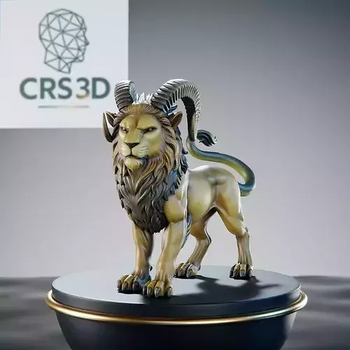 Attacking Chimera Statue - Greek Mythology Triple Beast