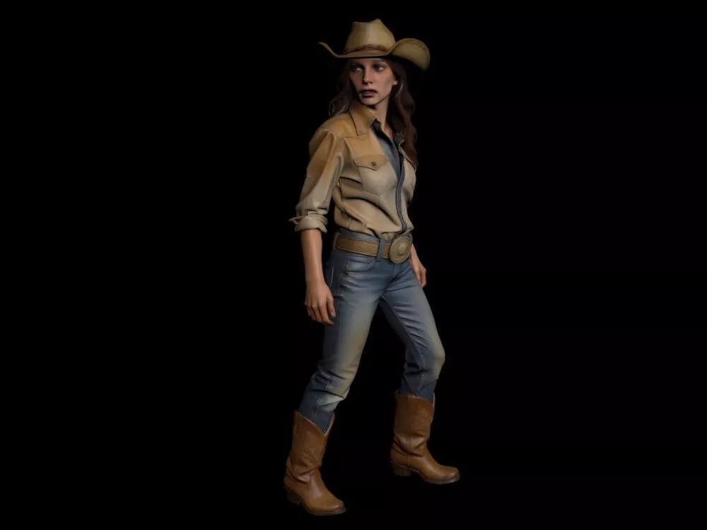 Western cowboy 3D model