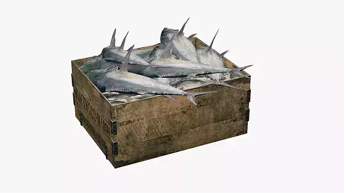 Polystyrene Box With Fish Low-Poly 3D Model Low-poly 3D model 2