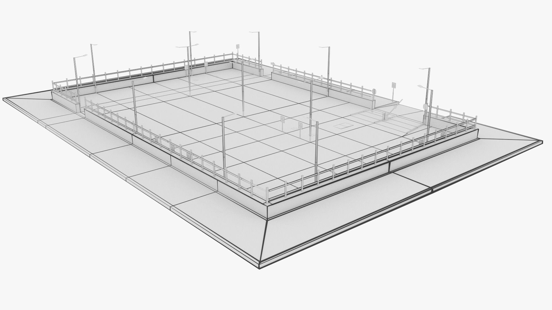 Parking Lot - Scene Low-poly 3D model_11