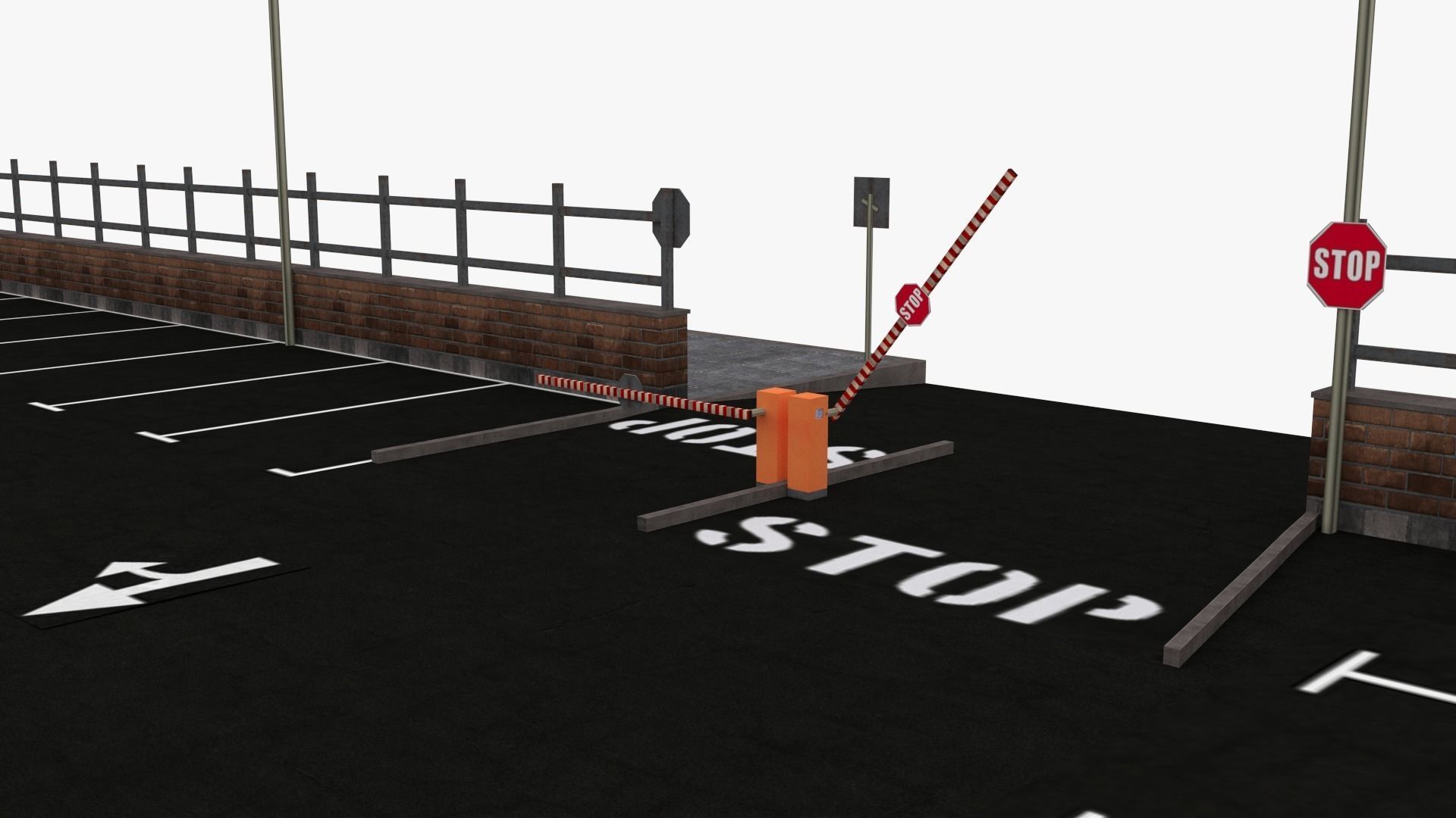 Parking Lot - Scene Low-poly 3D model_2