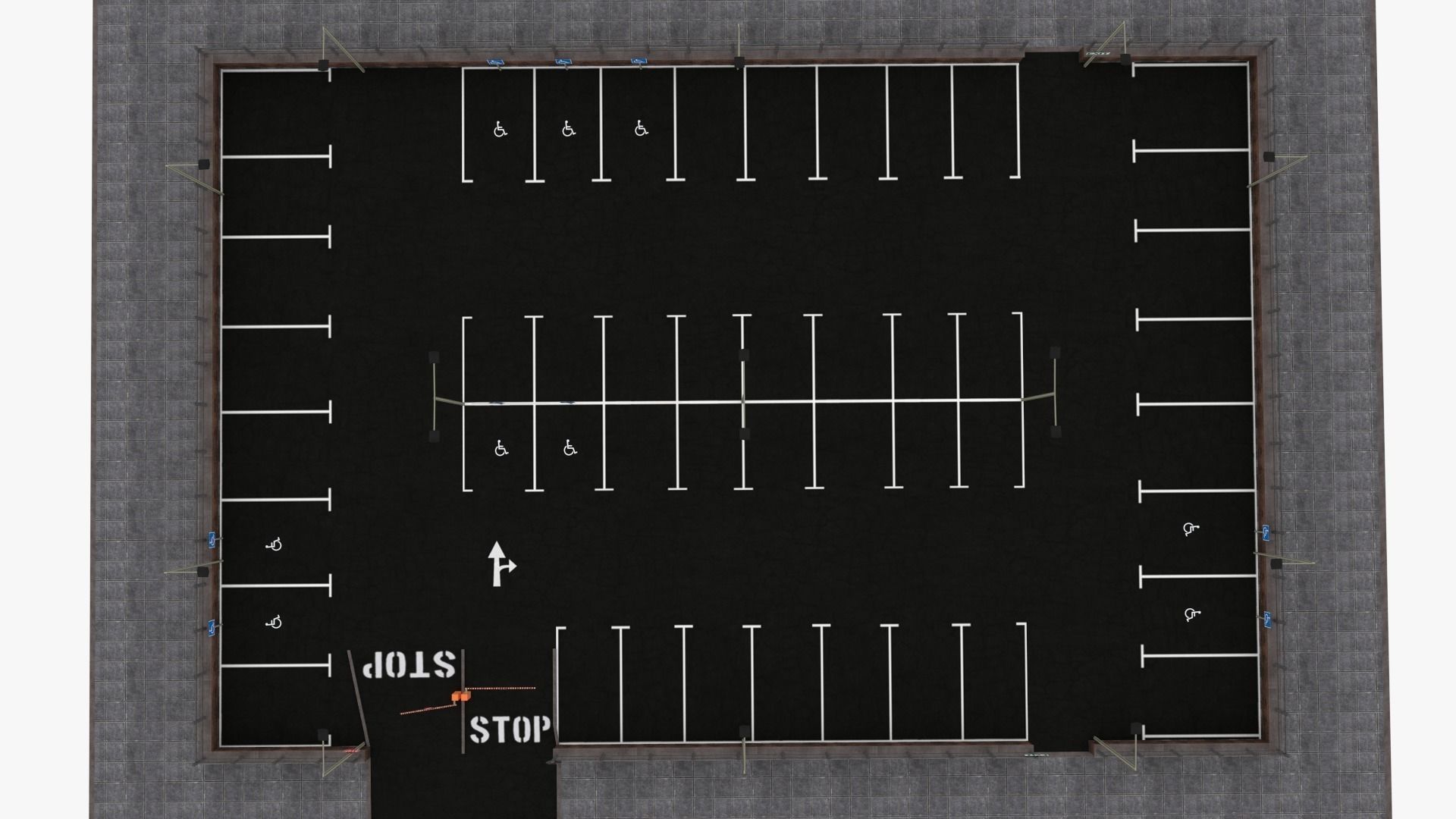 Parking Lot - Scene Low-poly 3D model_5