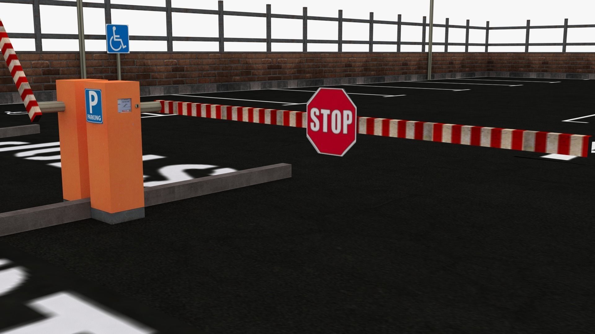 Parking Lot - Scene Low-poly 3D model_1