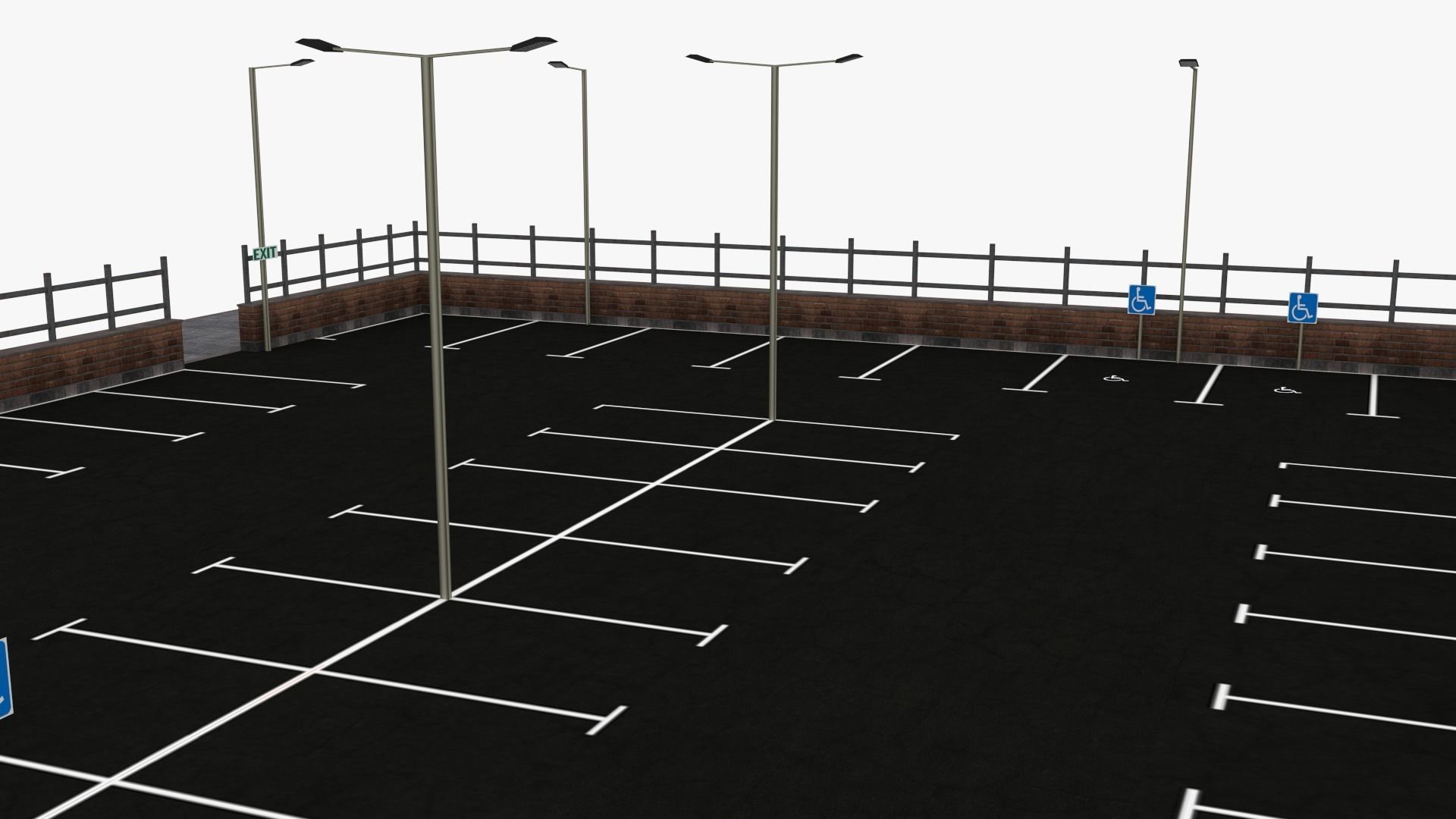 Parking Lot - Scene Low-poly 3D model_6