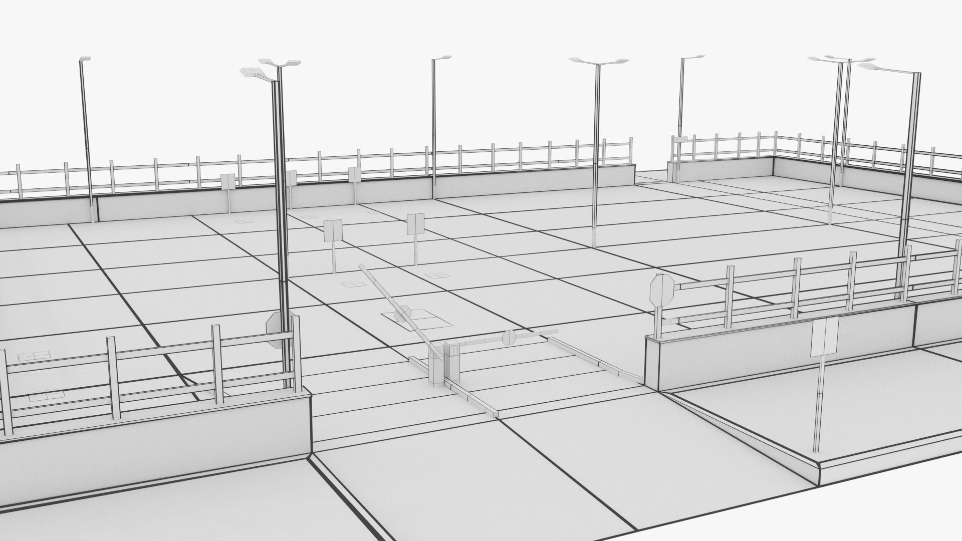 Parking Lot - Scene Low-poly 3D model_12