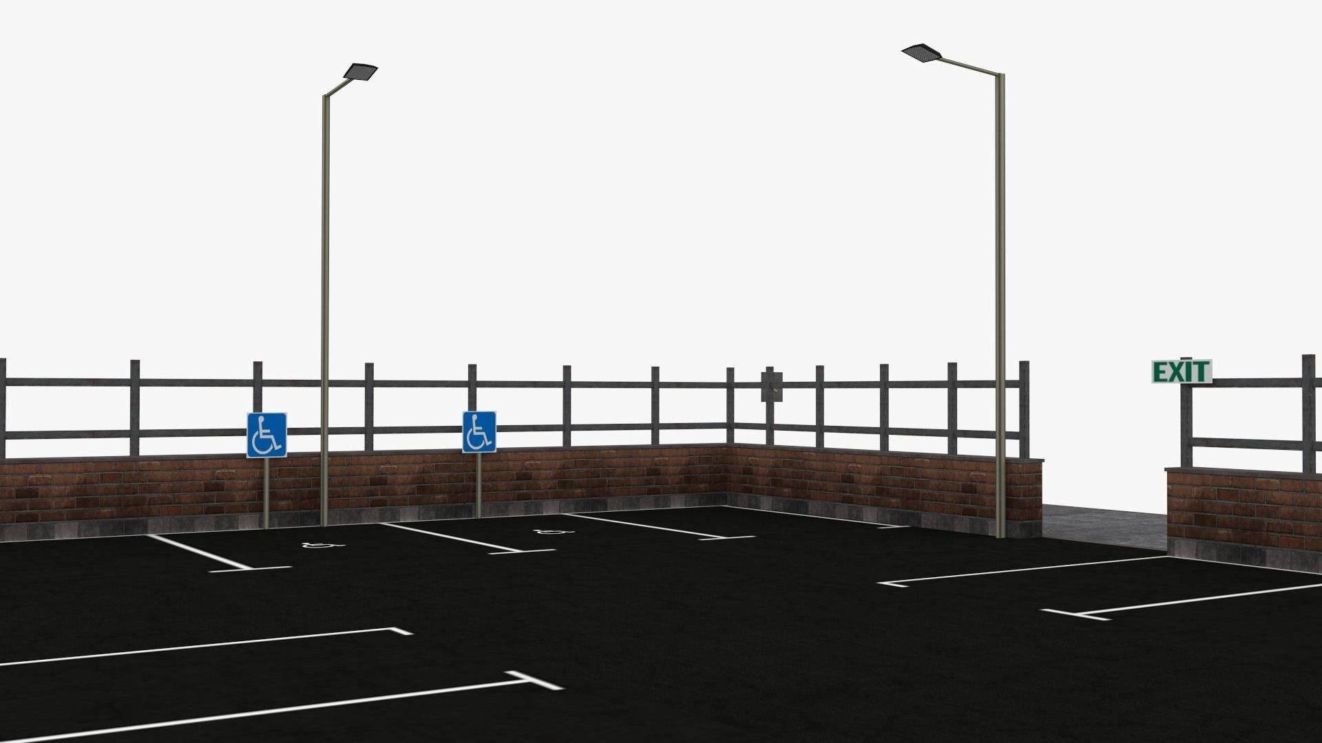 Parking Lot - Scene Low-poly 3D model_8