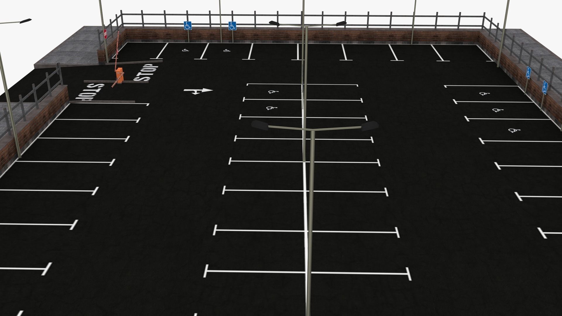 Parking Lot - Scene Low-poly 3D model_7