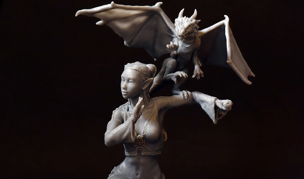 Woman and Dragon 3D print model_5
