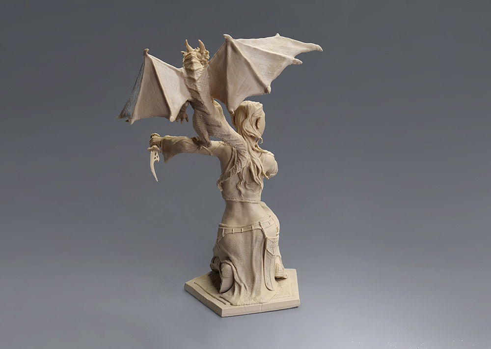 Woman and Dragon 3D print model_4