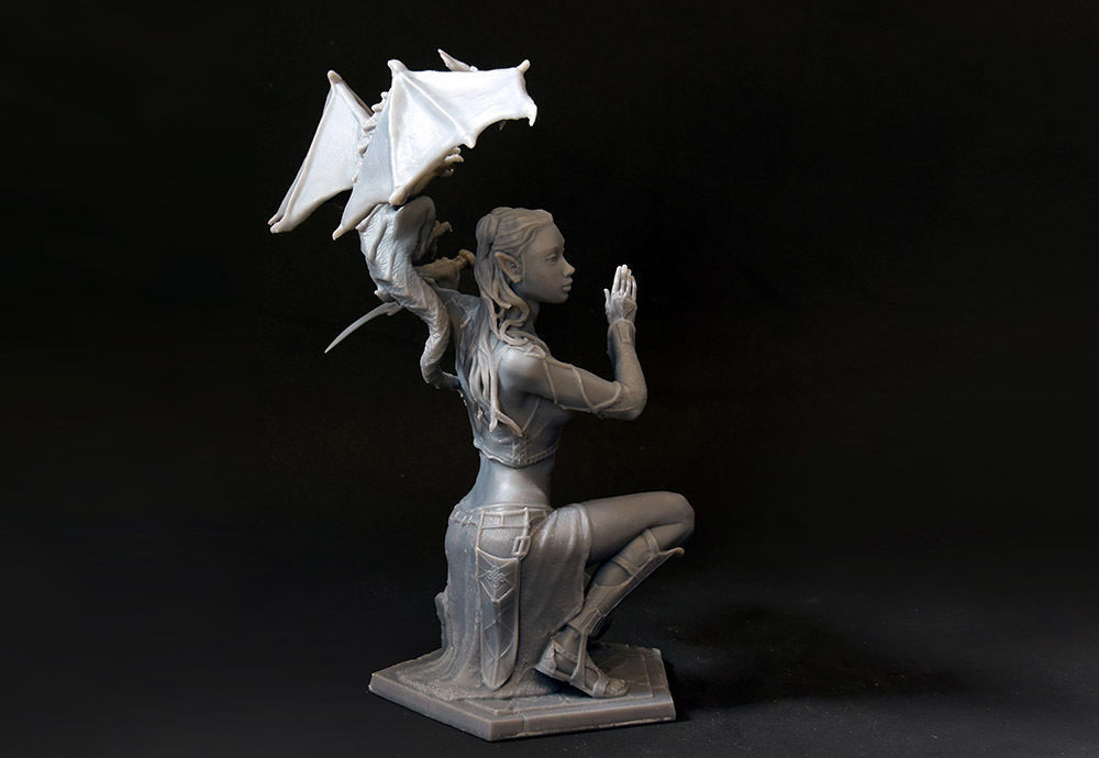 Woman and Dragon 3D print model_7