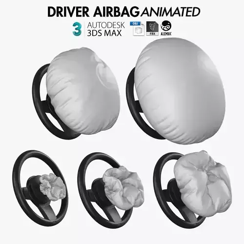 Driver Airbag Animated 3D model