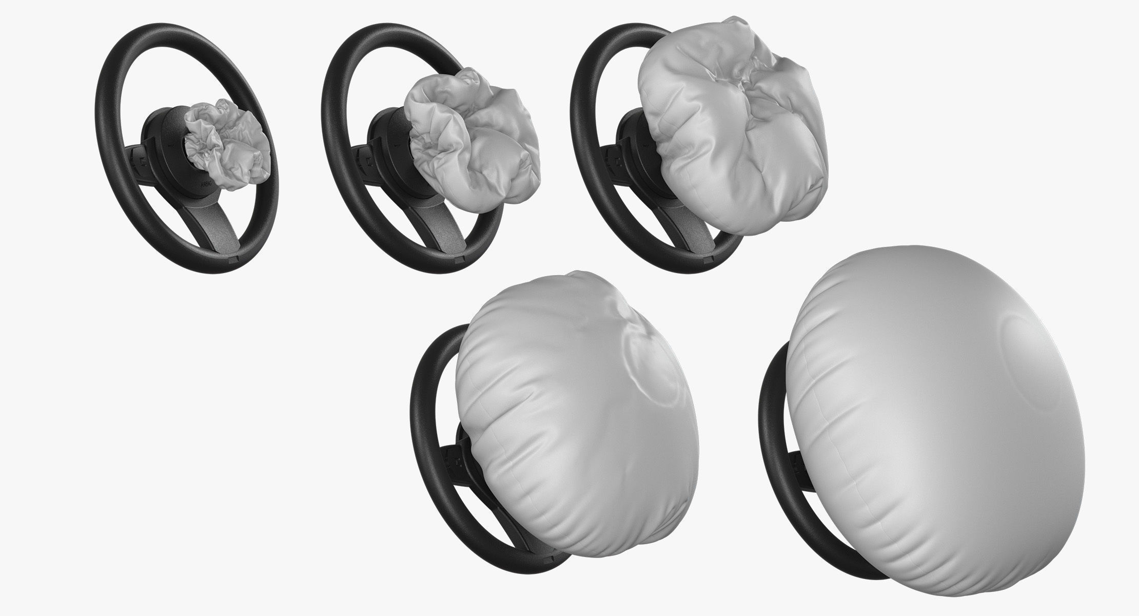 Driver Airbag Animated 3D model_1