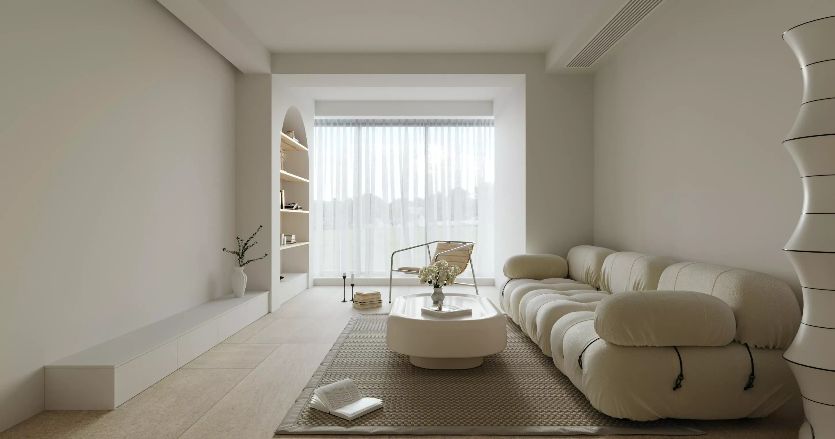 Modern minimalist living room 3D model