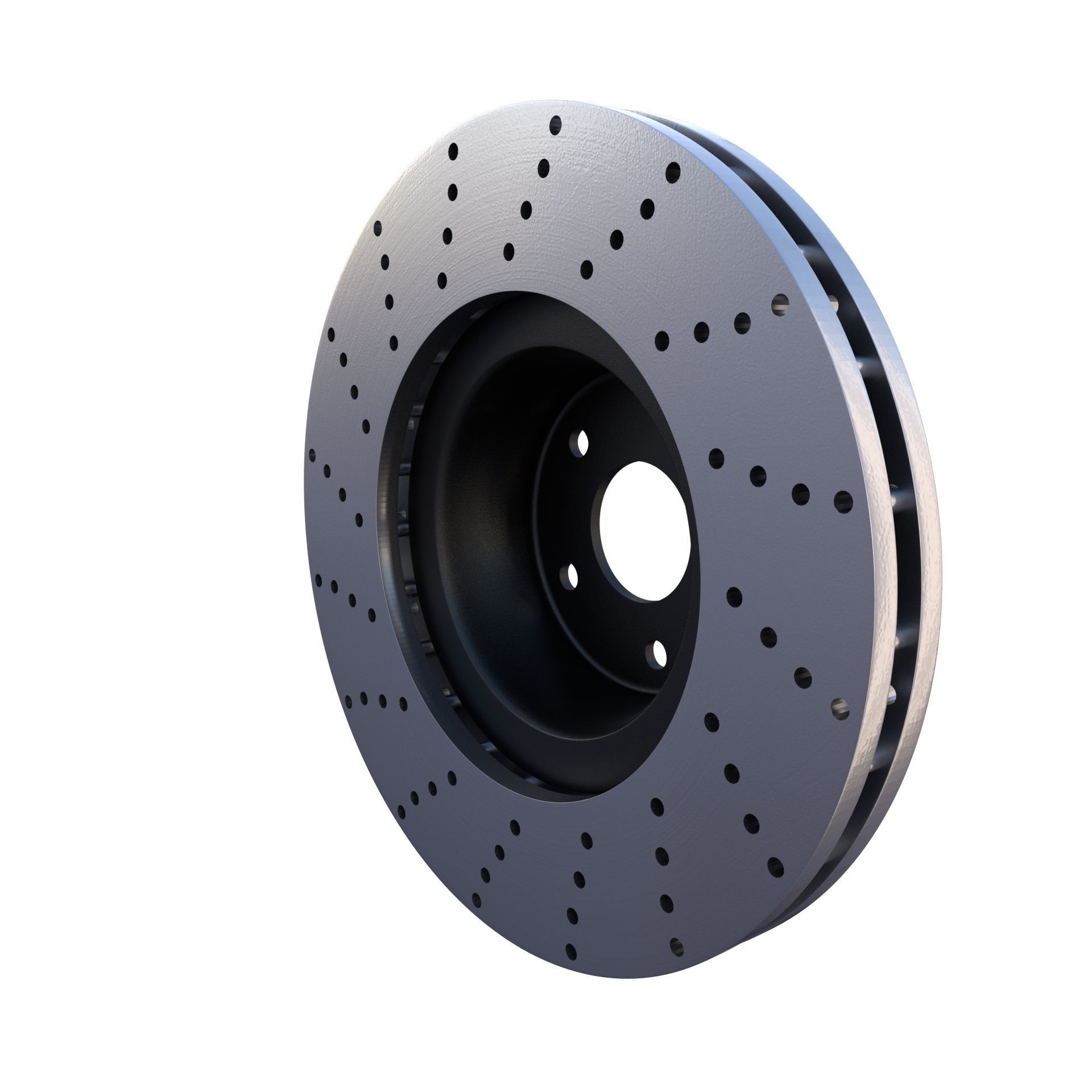 Sport Ventilated Brake Disk Low-poly 3D model_1