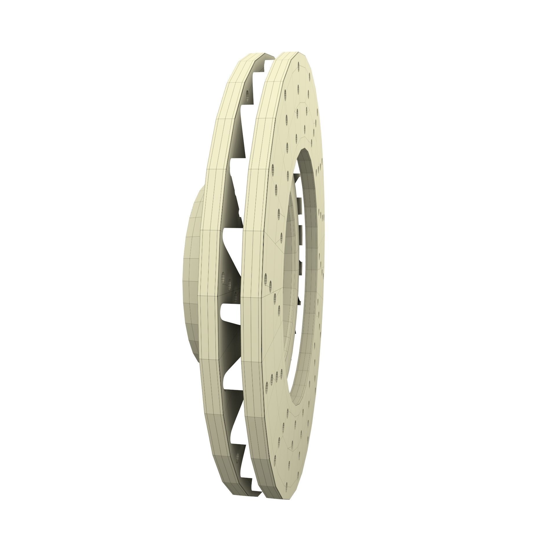 Sport Ventilated Brake Disk Low-poly 3D model_3