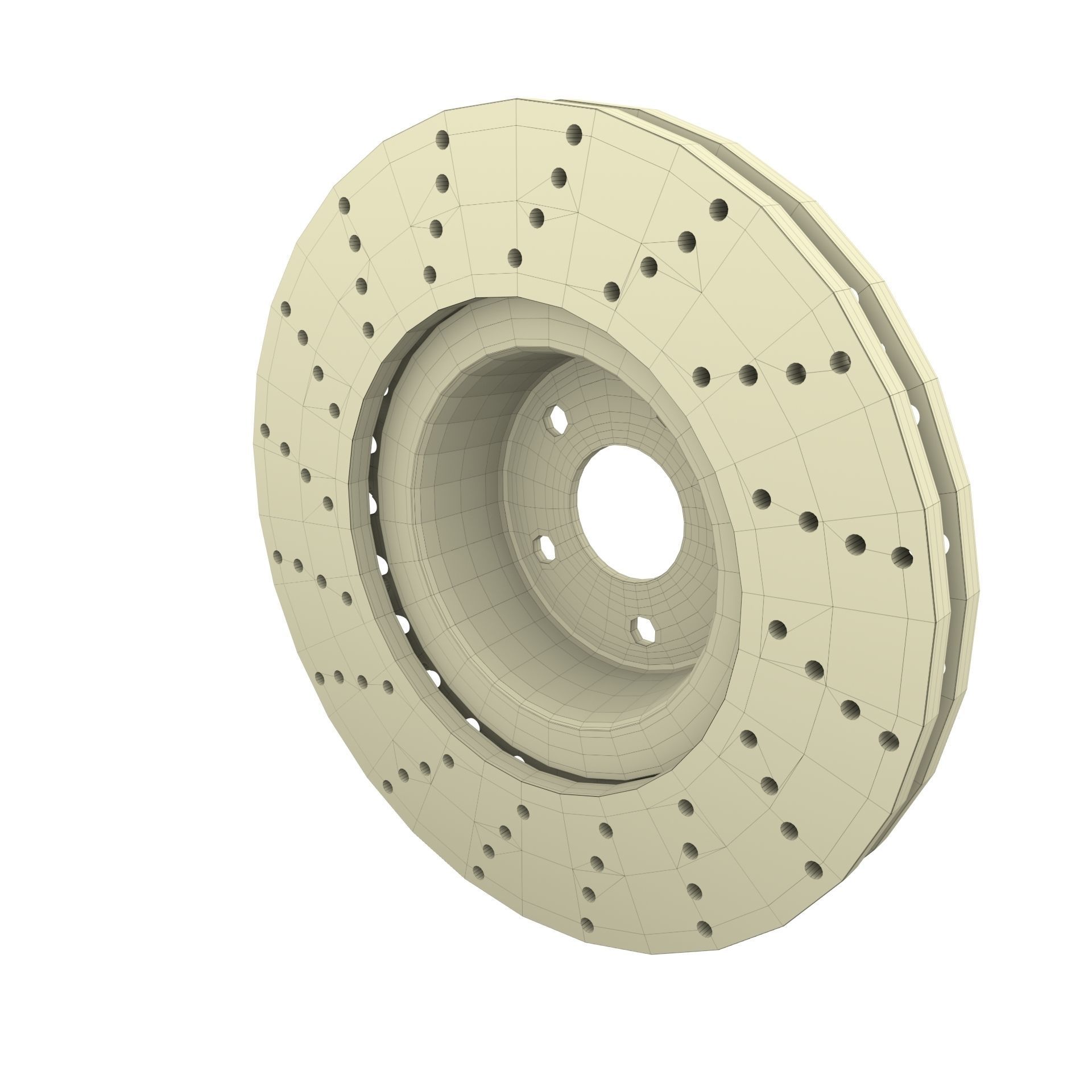 Sport Ventilated Brake Disk Low-poly 3D model_8