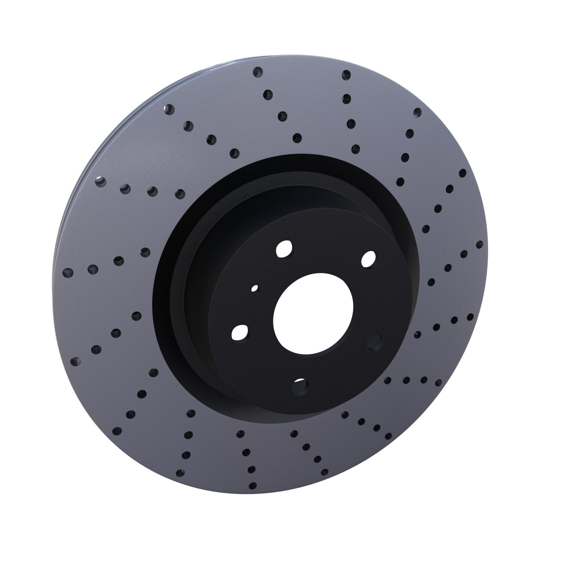 Sport Ventilated Brake Disk Low-poly 3D model_5