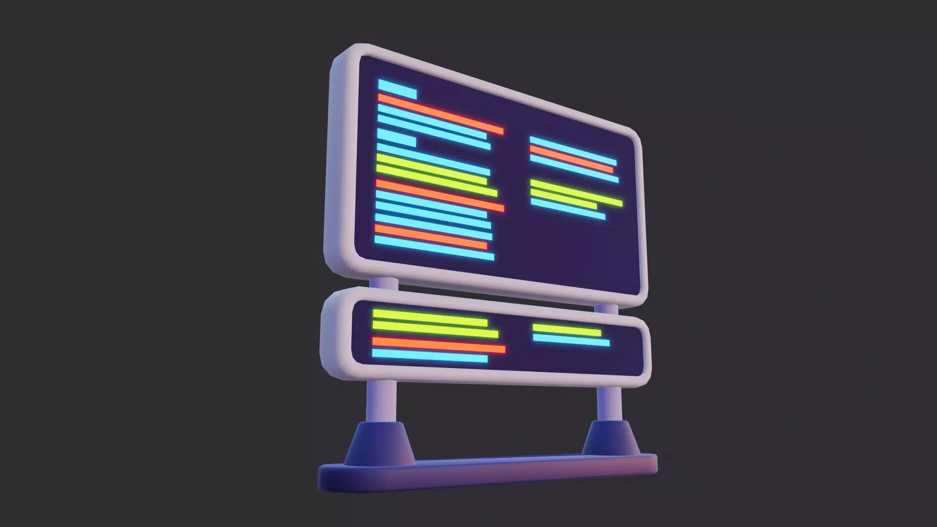 Low Poly Digital Billboard 3D model