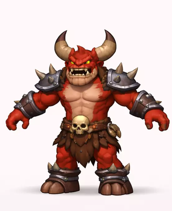 Red Monster stylized character 3D model